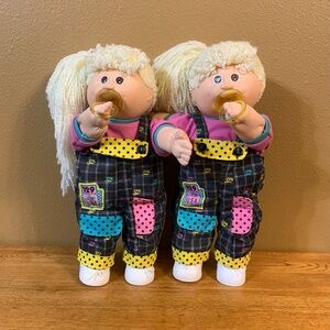 Vintage Cabbage Patch Kids Designer Line Twin Dolls W Pacifier CPK Twins